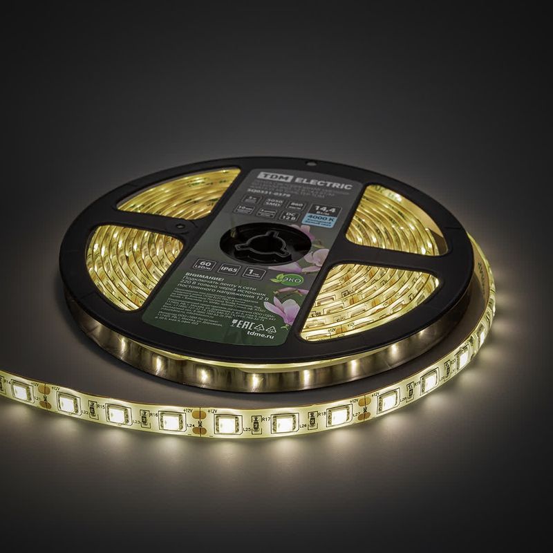 Лента светодиодная 14,4 Вт/м IP65 нейтральный белый свет 4000К 5 м TDM