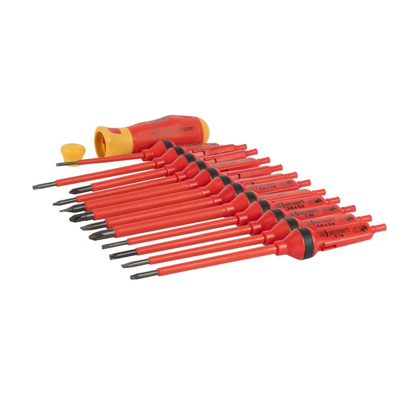 Отвертка диэлектрическая с набором насадок 12 шт Felo