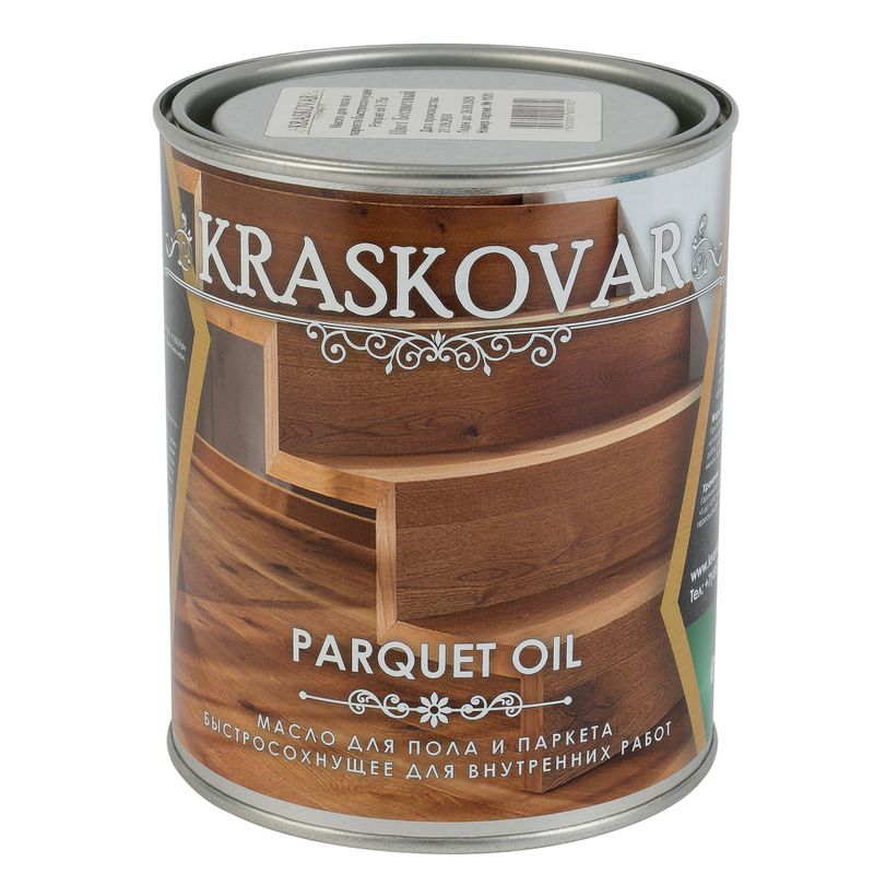 Масло для пола и паркета быстросохнущее Kraskovar графит 0,75л