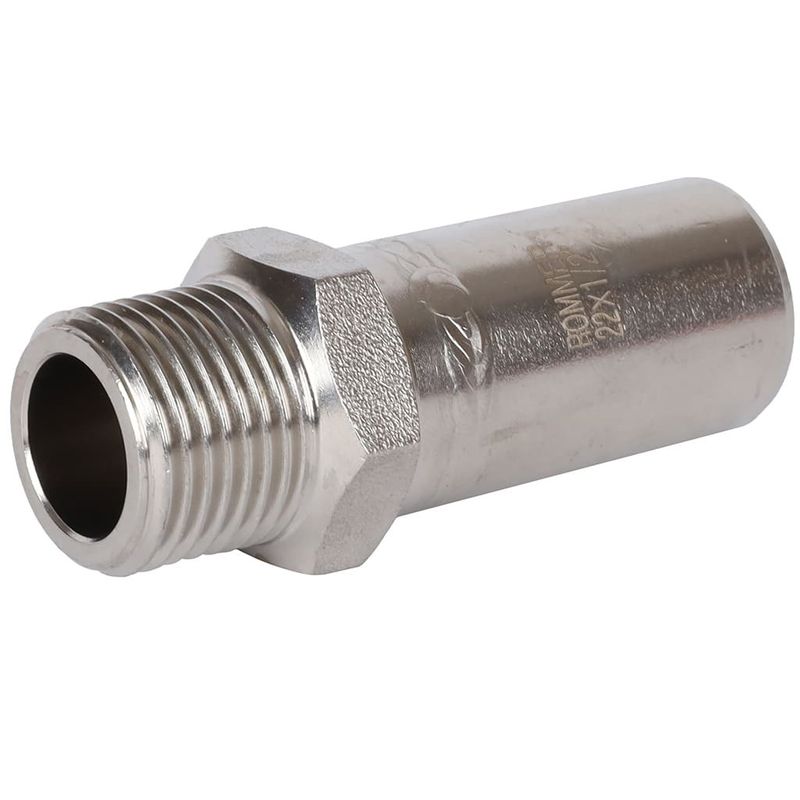 Пресс вставка переходная из нержавеющей стали НР 22х1/2" Rommer