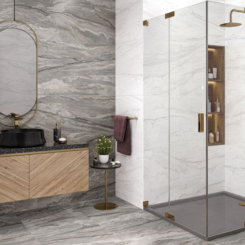 Керамогранит Arcadia 600х1200х8,5 мм белый лаппатированный Alma Ceramica