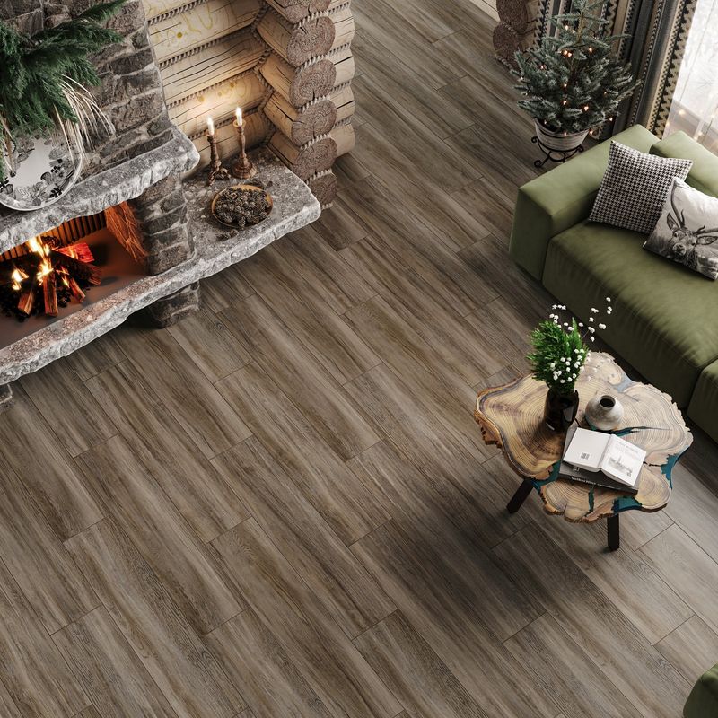 Керамогранит Exotic Wood Marron 200х900х7 мм коричневый sugar-эффект Delacora