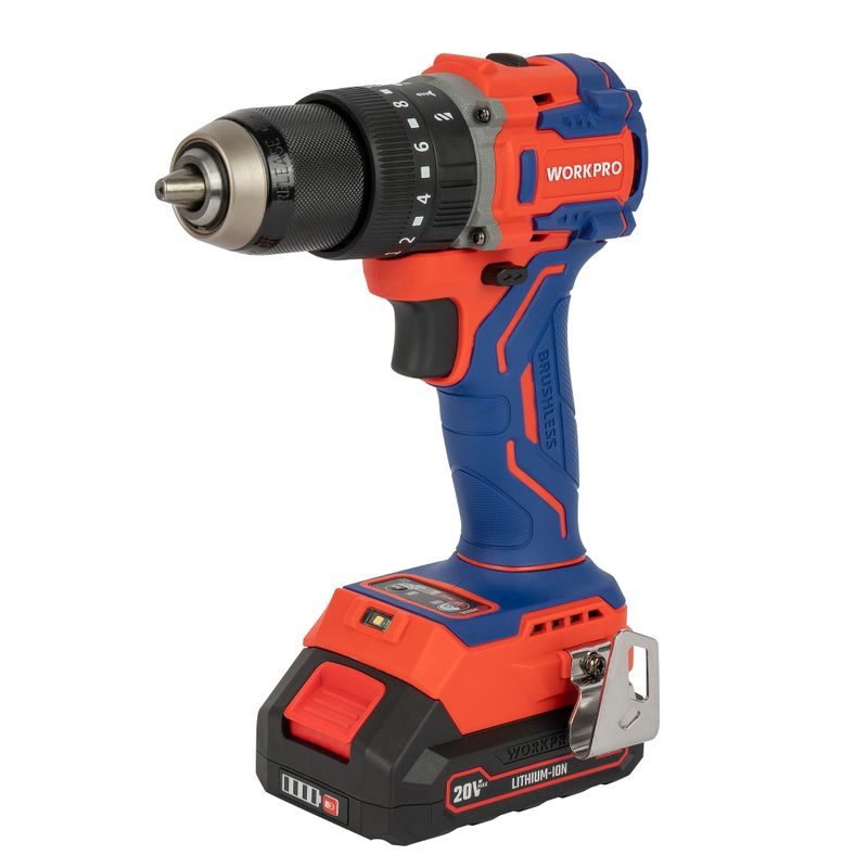 Шуруповерт ударный бесщеточный 20В 2х2Ач WP390019 Workpro