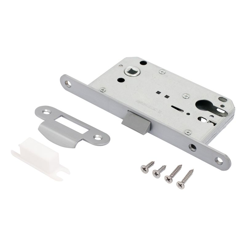 Защелка межкомнатная под цилиндровый механизм хром матовый Аллюр