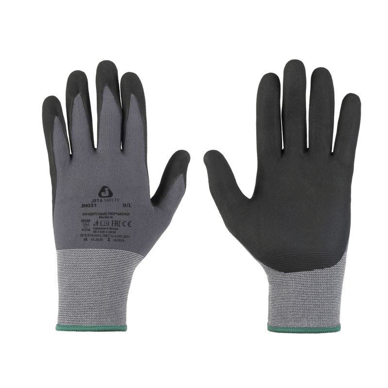 Перчатки полиэфирные с микронитриловым покрытием размер L Jeta Safety