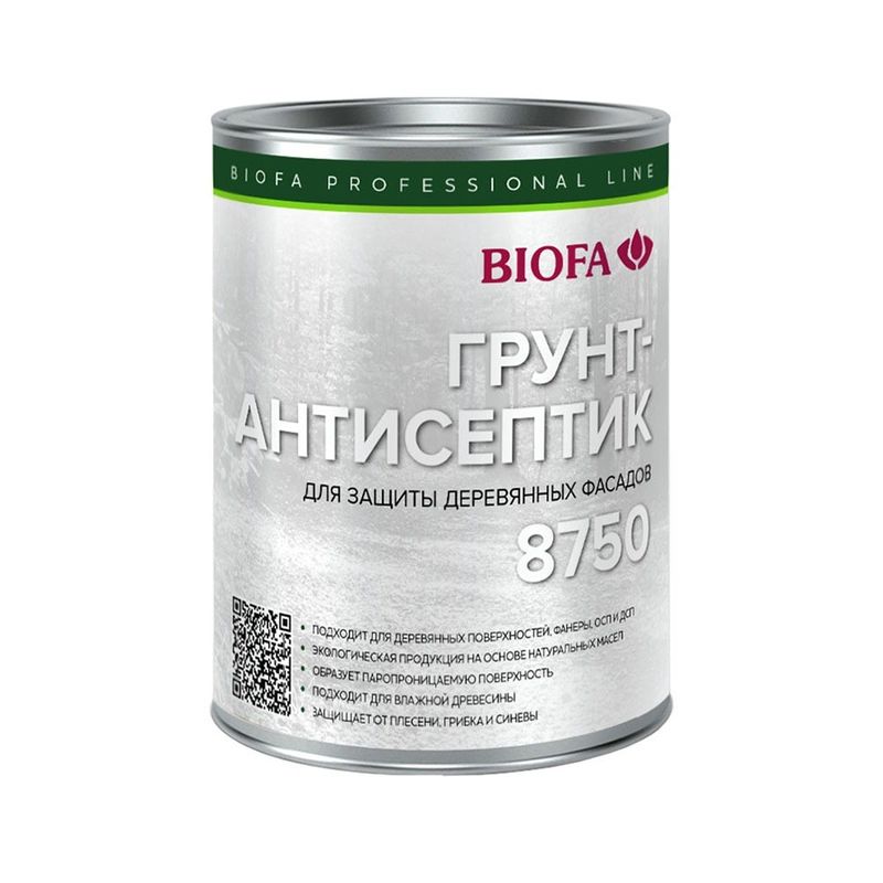 Грунт-антисептик для наружных работ Biofa бесцветный (под колеровку) полуматовый 10л