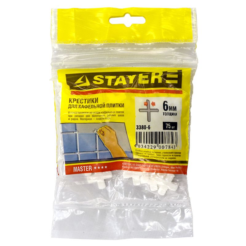 Крестики для плитки Stayer 6 мм (75 штук)