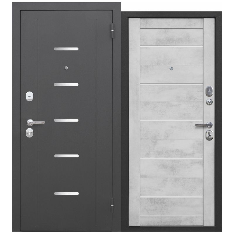 Дверь входная металлическая Ferroni Гарда антик серебро\бетон снежный 860мм правая