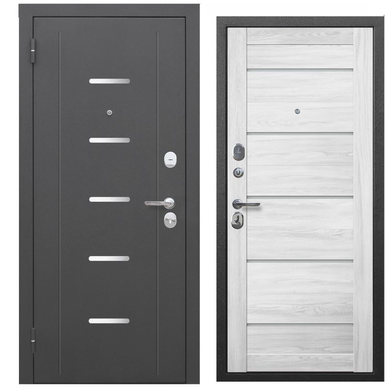 Дверь входная металлическая Ferroni Гарда антик серебро\астана милки 860мм левая