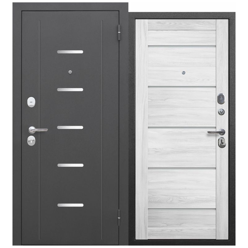 Дверь входная металлическая Ferroni Гарда антик серебро\астана милки 960мм правая