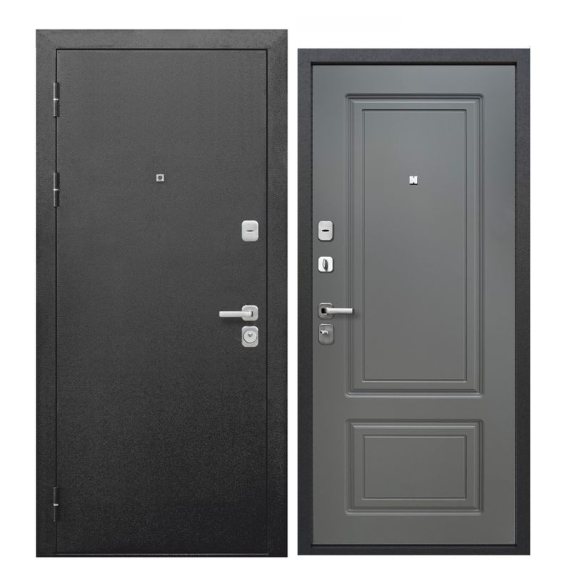 Дверь входная металлическая Ferroni Толстяк букле черный\ясень графит эмаль 960мм левая