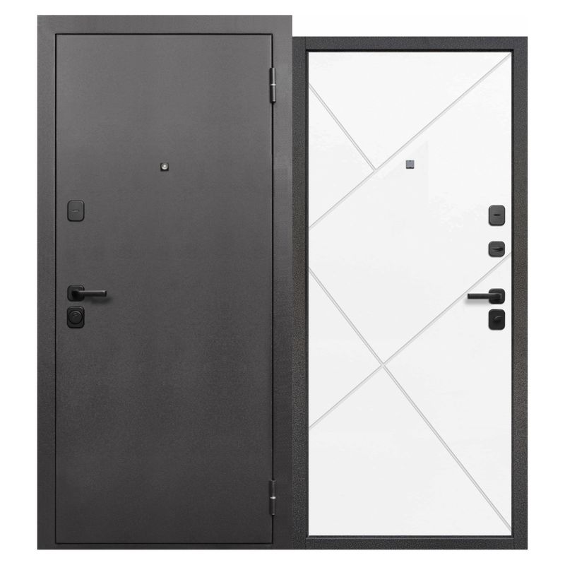 Дверь входная металлическая Ferroni Гарда антик серебро\белый матовый 860мм правая