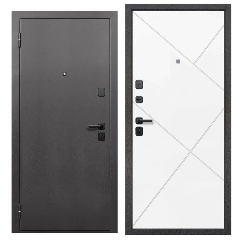 Дверь входная металлическая Ferroni Гарда антик серебро\белый матовый 960мм левая