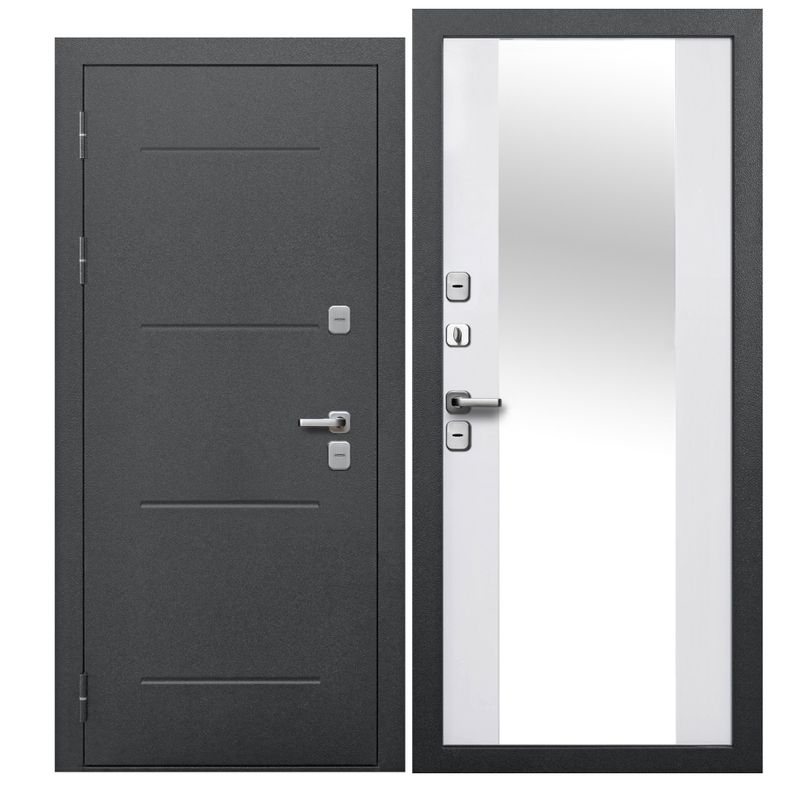 Дверь входная металлическая Ferroni Isoterma антик серебро\эмалит белый 960мм левая