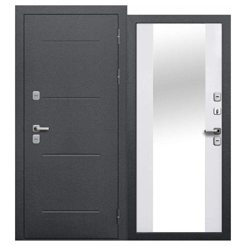 Дверь входная металлическая Ferroni Isoterma антик серебро\эмалит белый 960мм правая