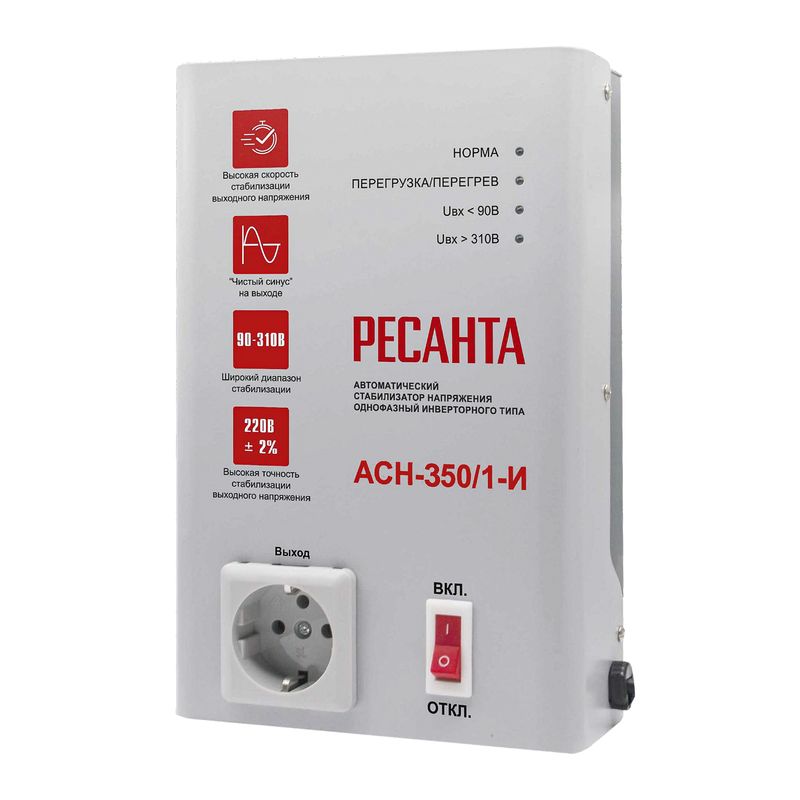 Стабилизатор напряжения настенный АСН-350/1-И Ресанта