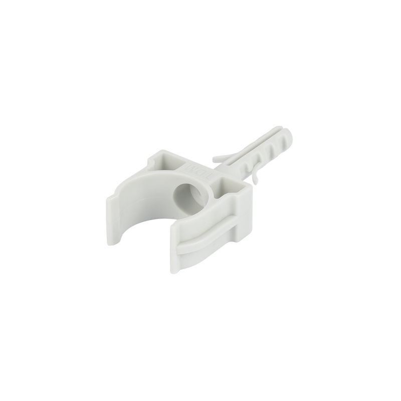 Крепеж-клипса для трубы 20мм с дюбелем серая 100шт TDM