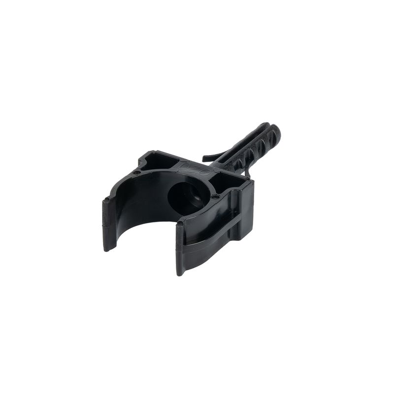 Крепеж-клипса для трубы 20мм с дюбелем черная 100шт TDM