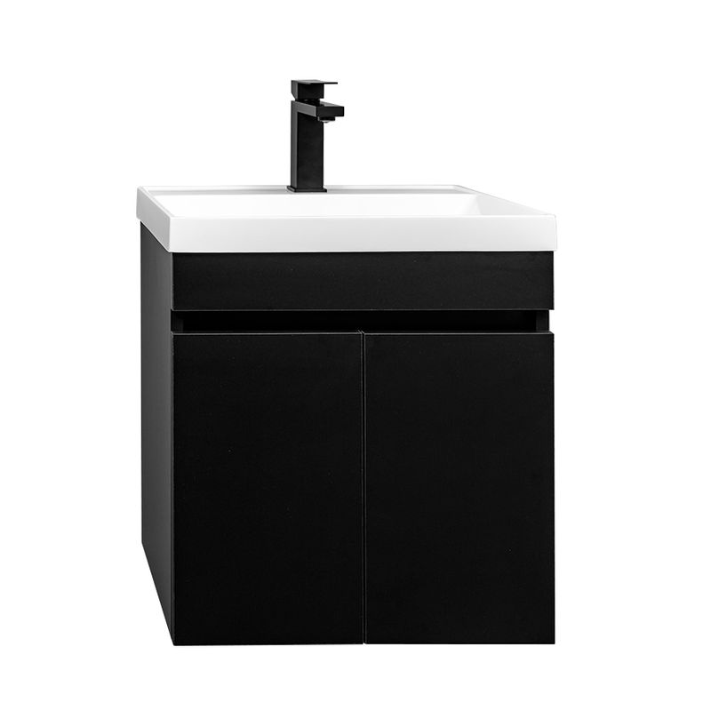 Тумба подвесная Garda Izeo 50см с раковиной Altais 50см черный шагрень