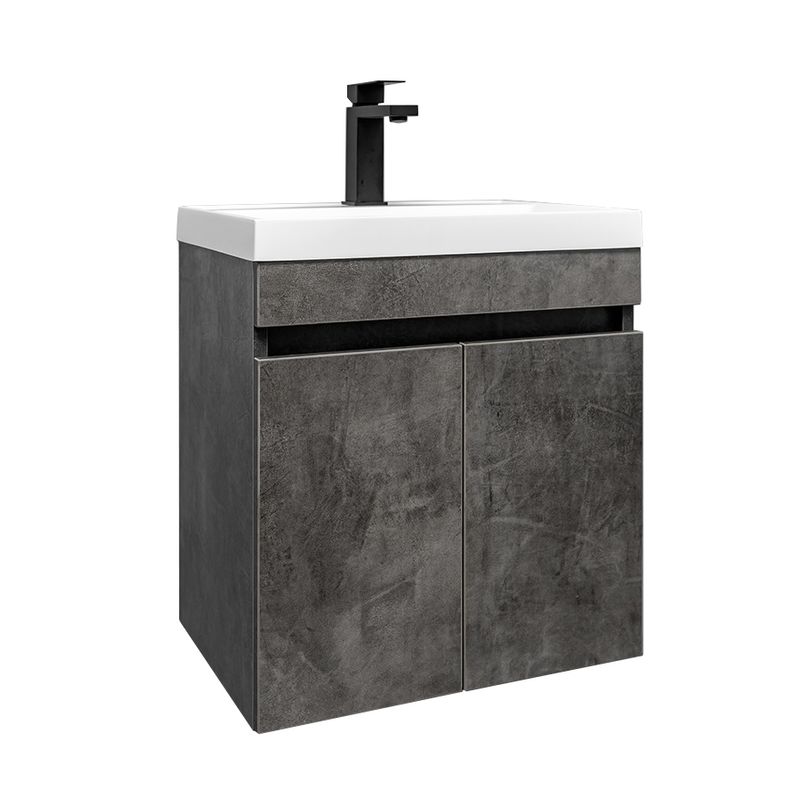 Тумба подвесная Garda Izeo 50см с раковиной Altais 50см камень темный