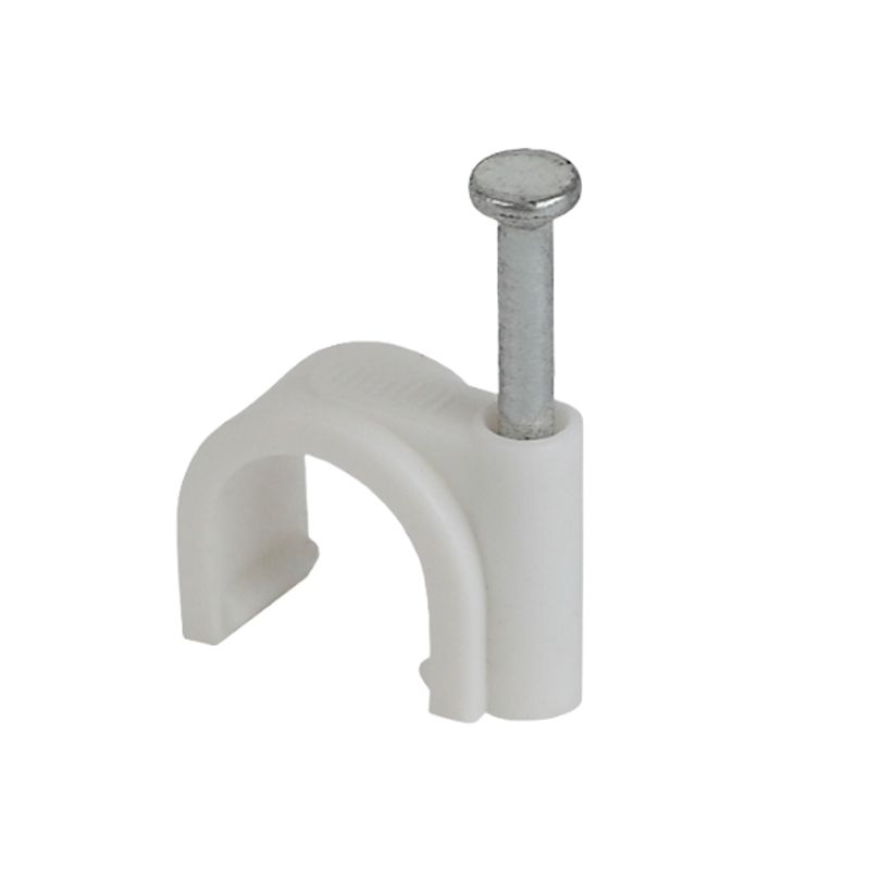 Скоба круглая пластиковая для крепления кабеля 6мм 50шт ЭРА