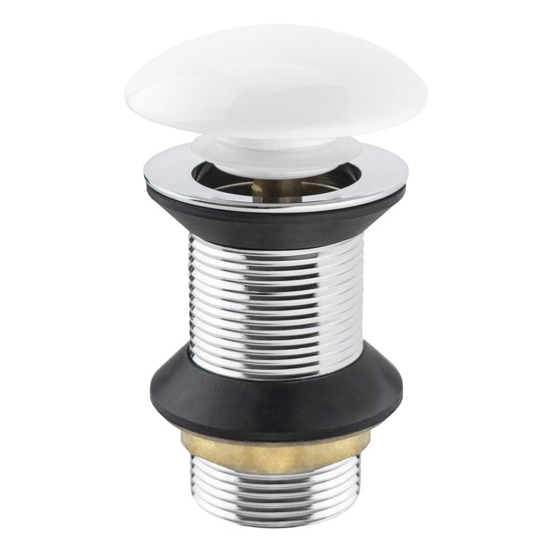 Донный клапан для раковины 1 1/4" клик-клак без перелива квадратный белый Masterprof