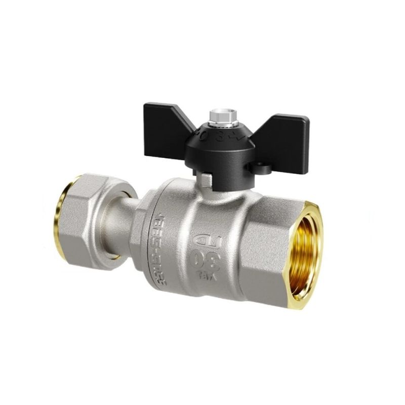 Кран шаровый с накидной гайкой 3/4" ВР-ВР бабочка с биркой LD Pride