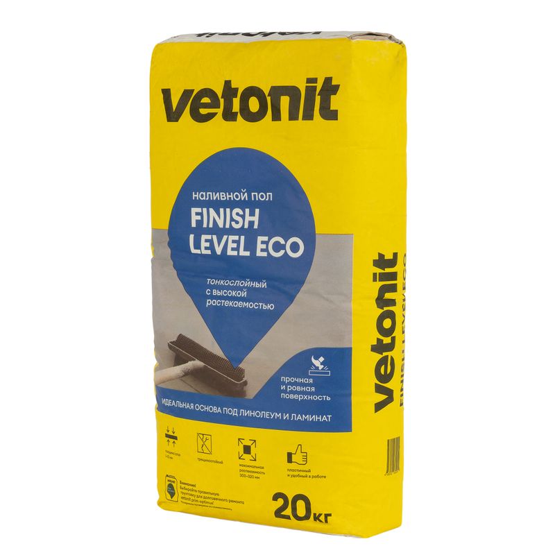 Пол наливной финишный Vetonit finish level eco М200 20кг_1