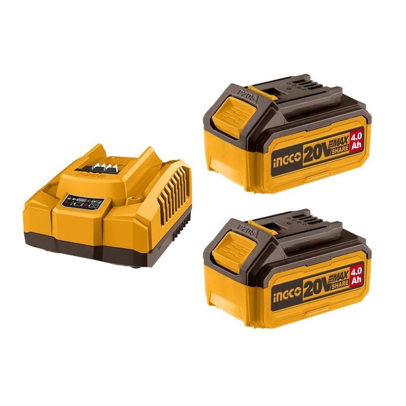 Набор аккумуляторов 2х4Ач и зарядное устройство 2А Ingco FBCPK1424