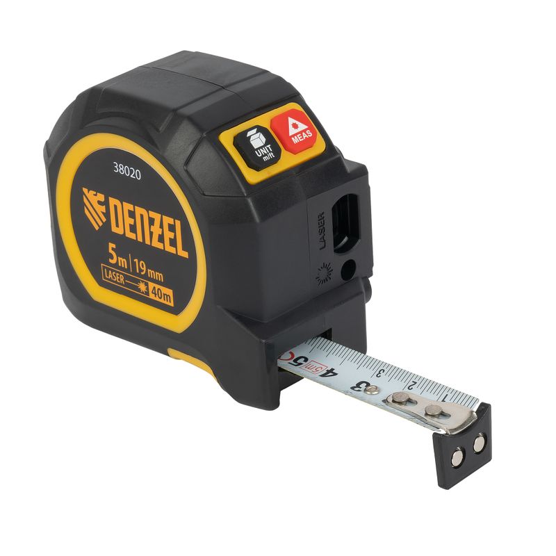 Дальномер лазерный с рулеткой 5м x 19мм автостоп, дальность 40м Denzel