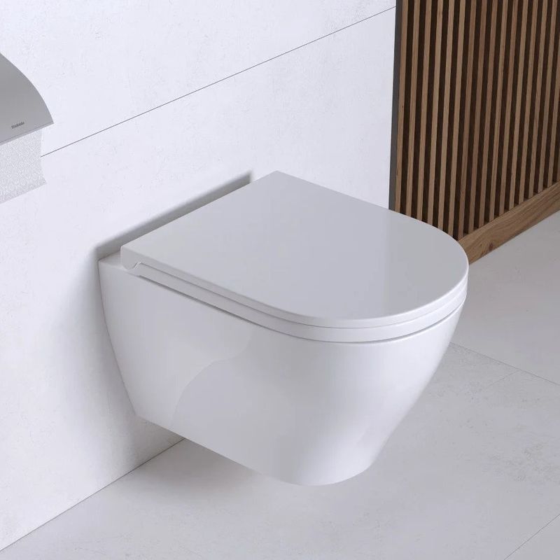 Унитаз подвесной Sanita Luxe Breeze безободковый с сиденьем дюропласт микролифт_1