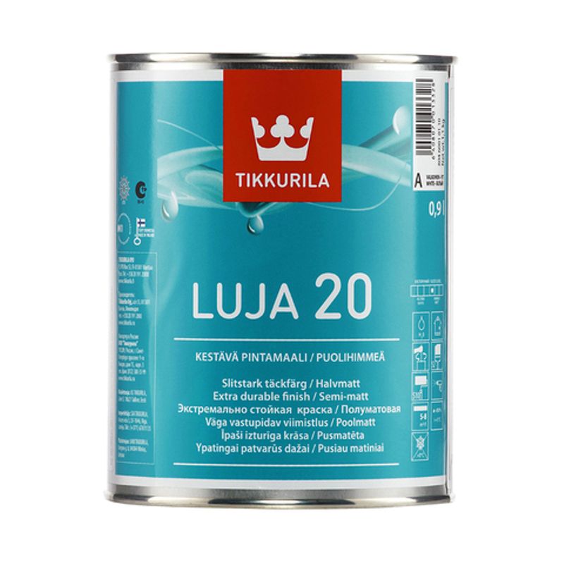 Краска для влажных помещений Tikkurila LUJA 20 п/мат, 0,9л
