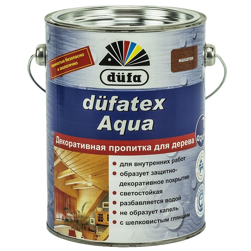 Пропитка для дерева Dufatex Aqua, махагон, 2,5л