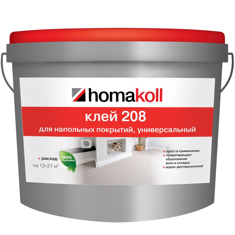 Клей Homakoll универсальный 208, 7 кг, 300-500 г/м2, срок хранения 24 мес., морозостойкий
