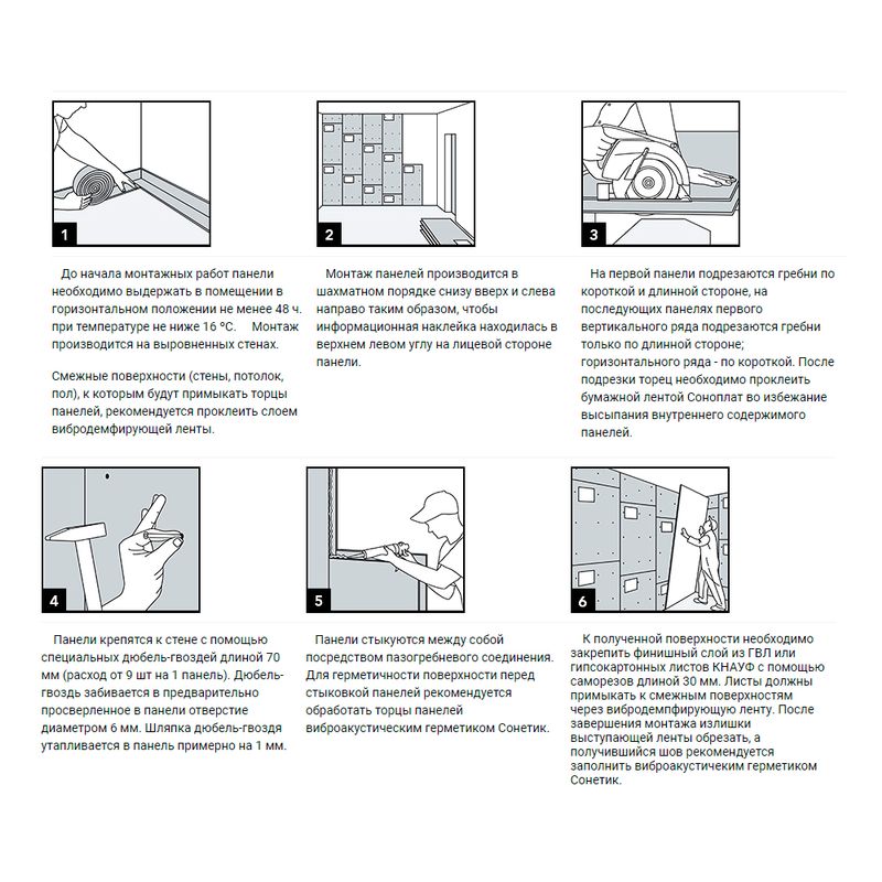 Соноплат монтаж на стены